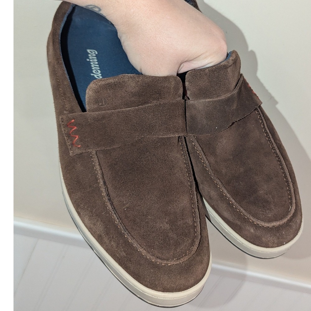 Deming Loafers Brown Suede Slip On Moc Toe Shoes Mens 9.5